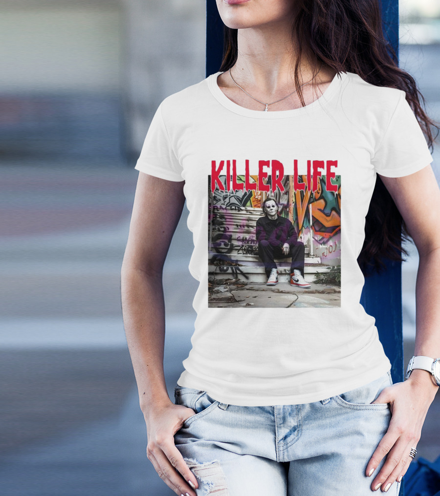 Michael Myers Killer Life Halloween Graffiti Steps T-Shirt