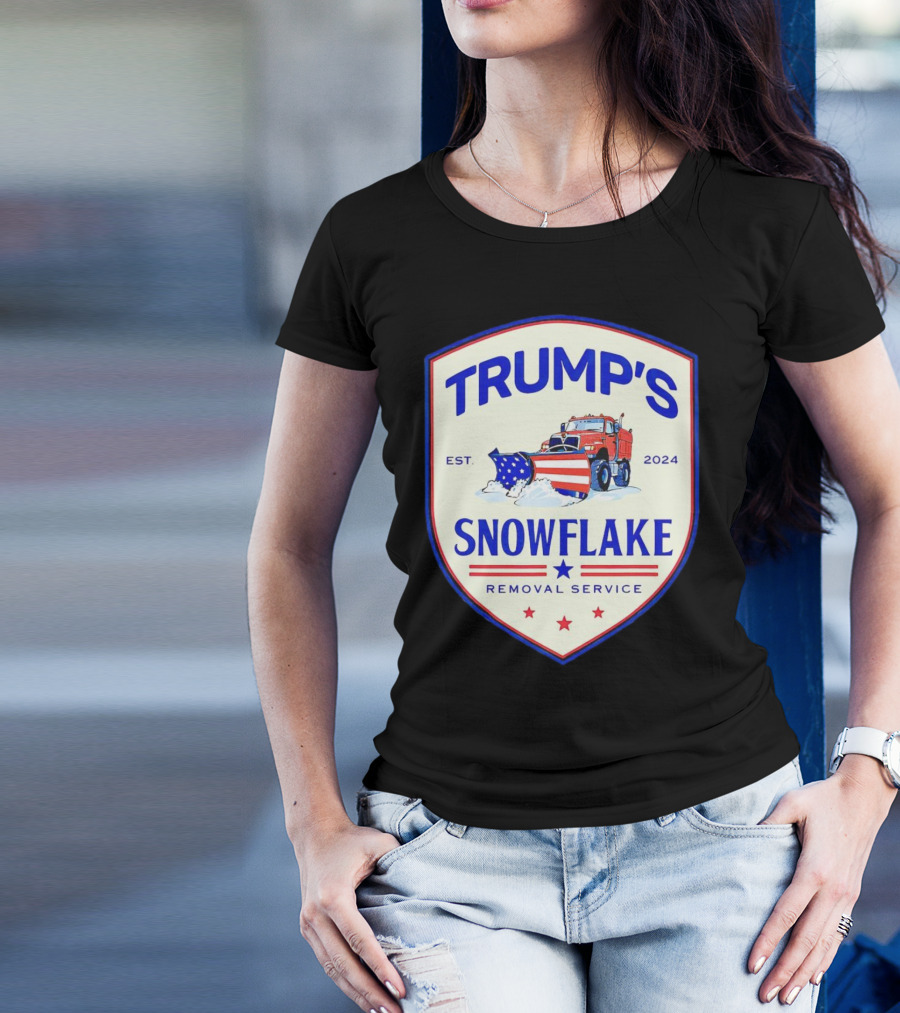 Trump's Snowflake Removal Service Presidential Election 2024 Plow Truck T-Shirt