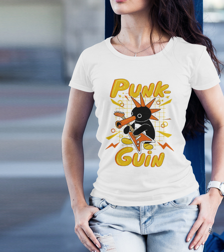Punk-Guin Penguins Playing Musical Punk Guin T-Shirt