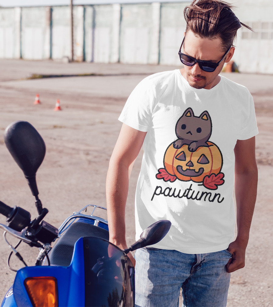 Halloween Cat Pawtumn Pumpkin T-Shirt