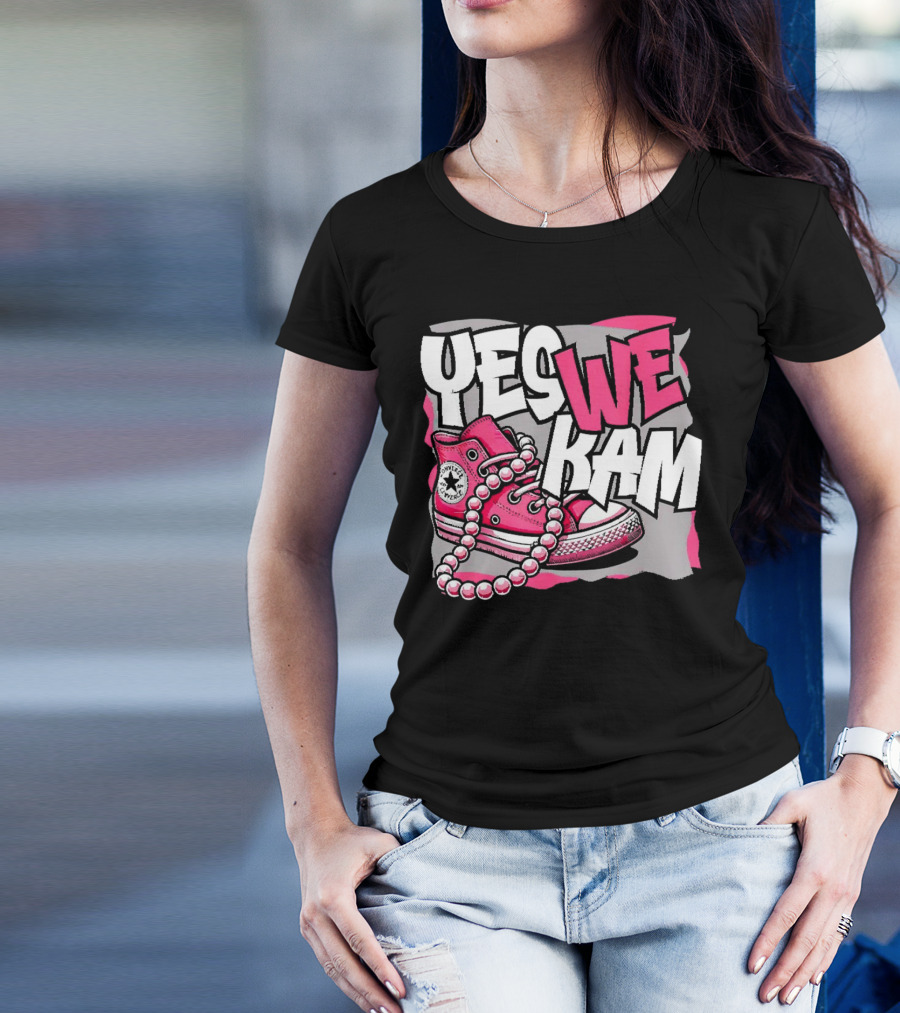 Yes We Kam Madam Shoes And Pearls Converse Sneakers T-Shirt