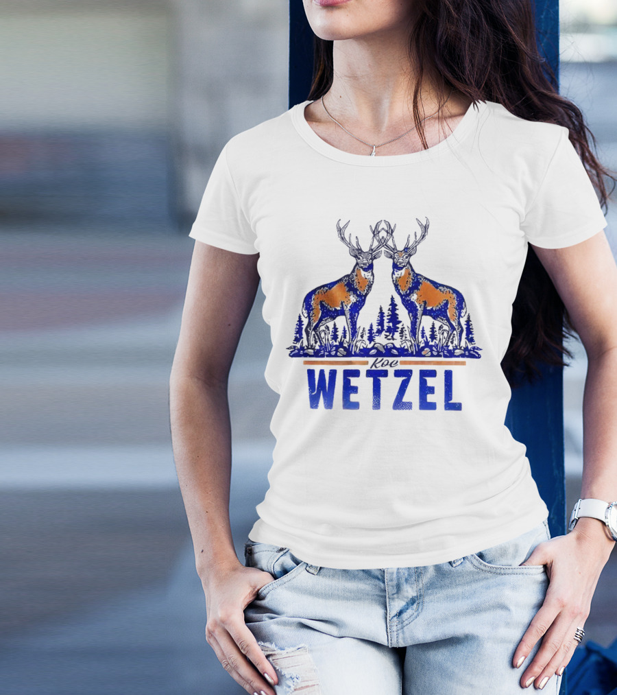 Koe Wetzel Double Deer Forest Blue Orange T-Shirt