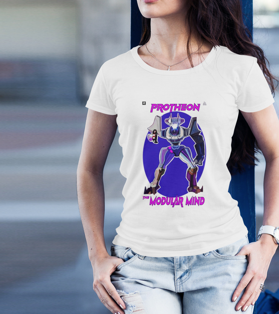 Protheon The Modular Mind Robot Character Purple Armor T-Shirt