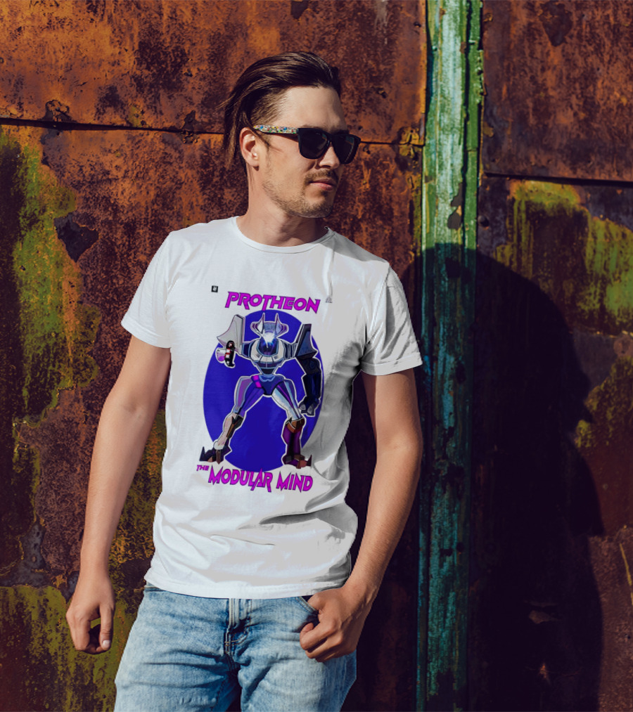 Protheon The Modular Mind Robot Character Purple Armor T-Shirt