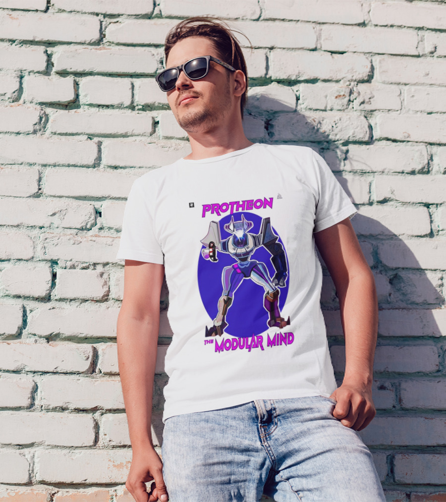 Protheon The Modular Mind Robot Character Purple Armor T-Shirt