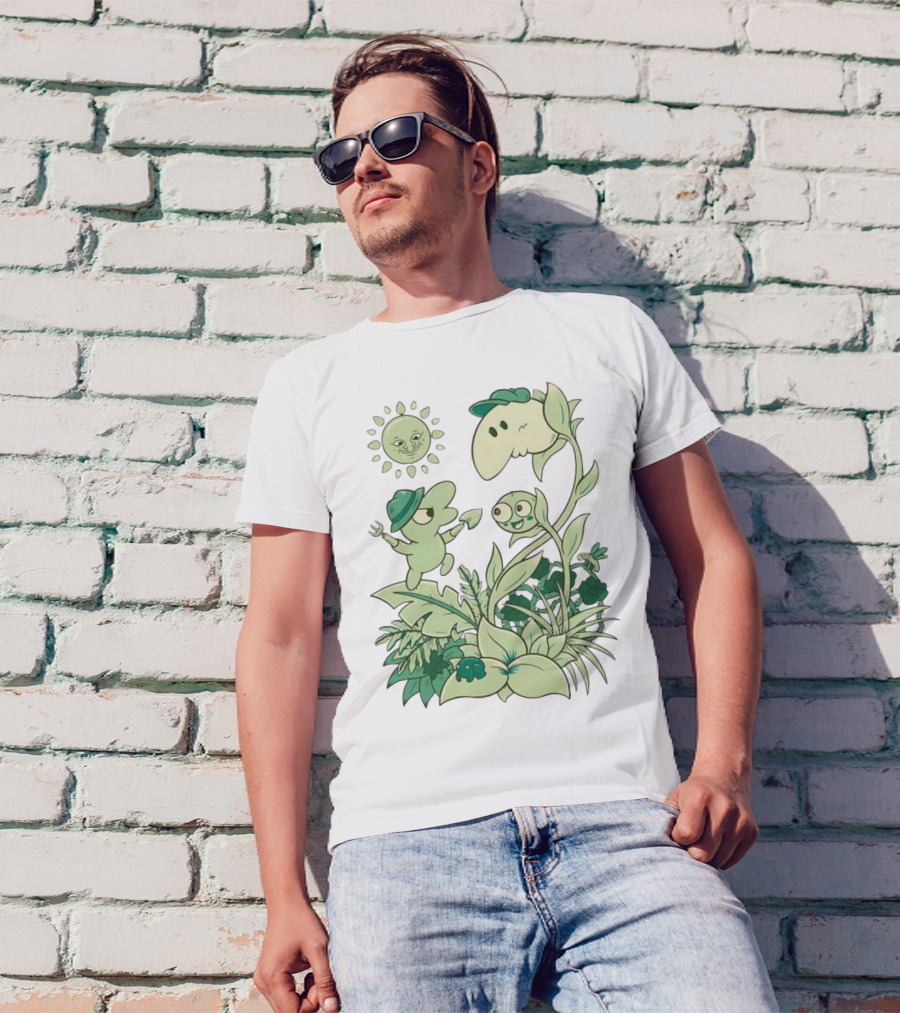 Smiling Friends Disdainful Gardener Cheerful Plant Companions And Sun T-Shirt