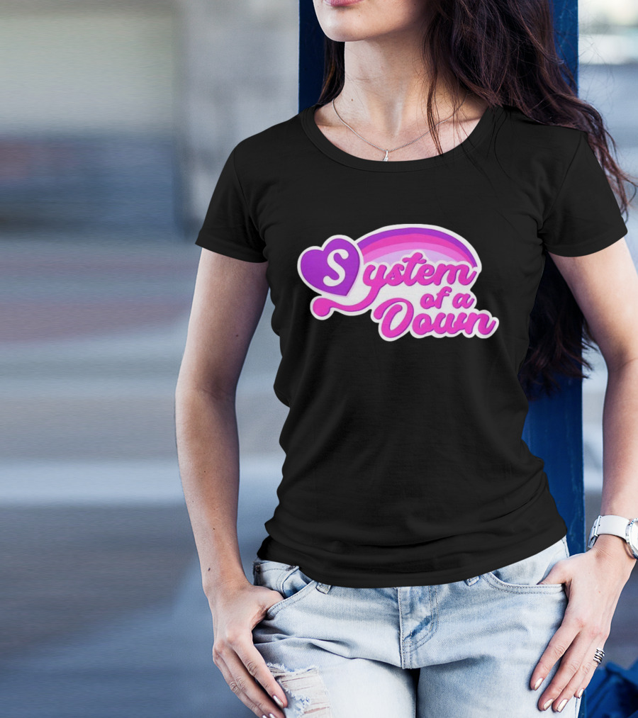 System Of A Down Rainbow Heart T-Shirt