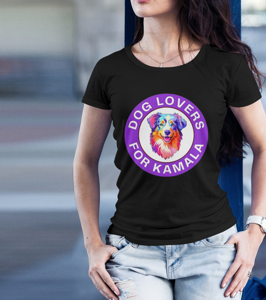 Dog Lovers For Kamala Harris Australian Shepherd T-Shirt
