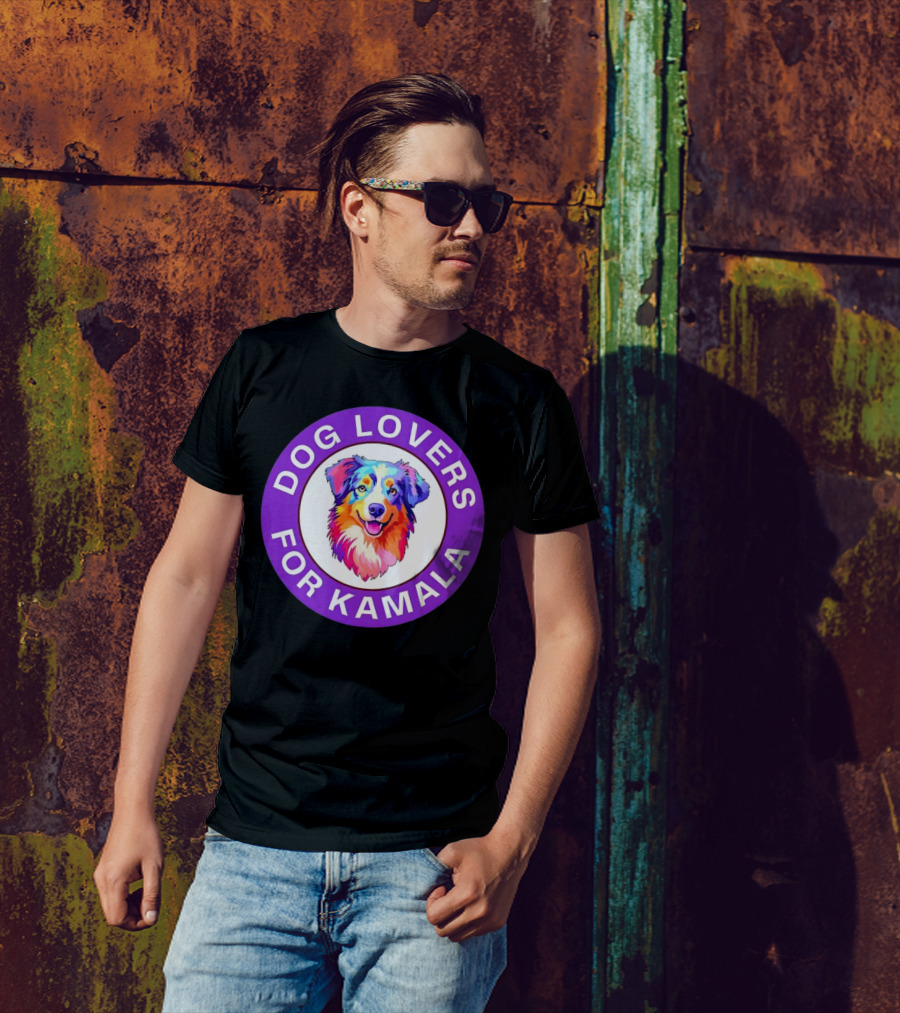 Dog Lovers For Kamala Harris Australian Shepherd T-Shirt