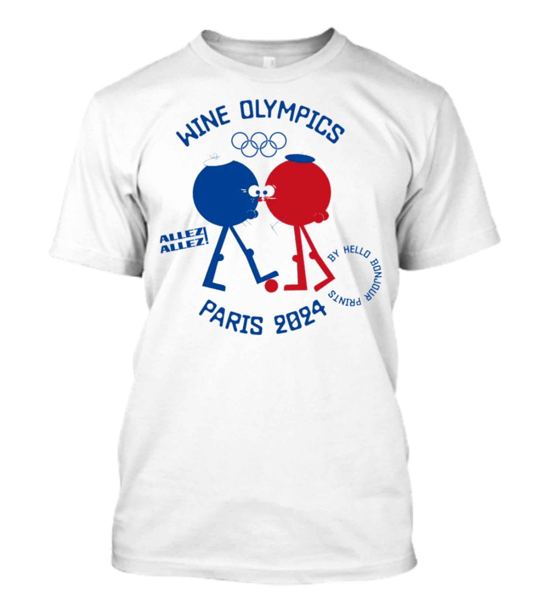 Wine Olympics Paris 2024 Allez Allez By Hello Bonjour Prints T-Shirt