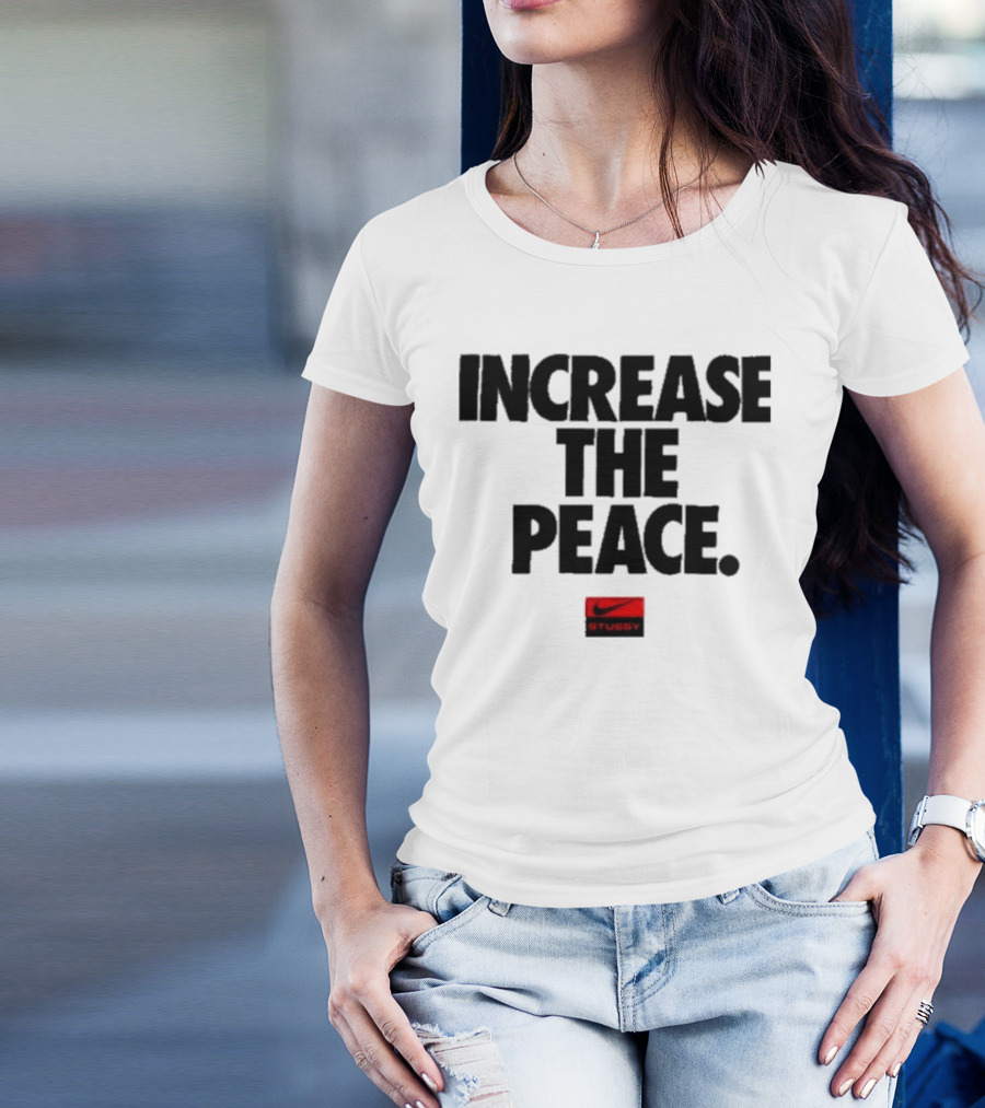 Increase The Peace Stussy Red Swoosh T-Shirt