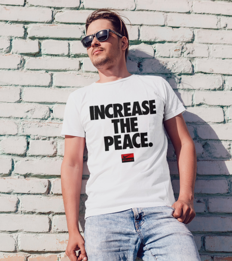 Increase The Peace Stussy Red Swoosh T-Shirt
