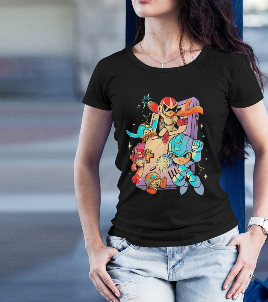 Mega Man And Friends Adventure With Console Elements T-Shirt