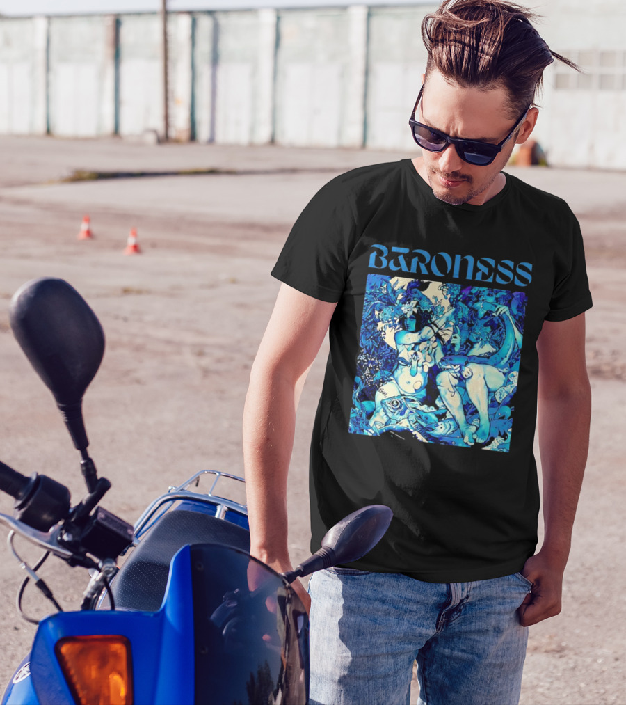 Baroness Blue Record Psychedelic Mythical Scene T-Shirt