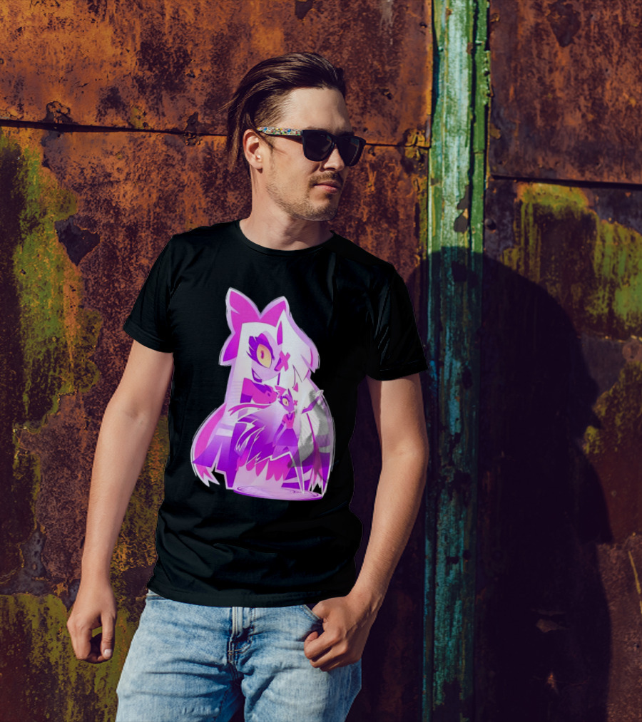 Exorcist Angel Hazbin Hotel Game Purple Character T-Shirt