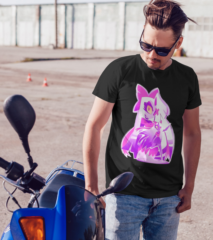 Exorcist Angel Hazbin Hotel Game Purple Character T-Shirt