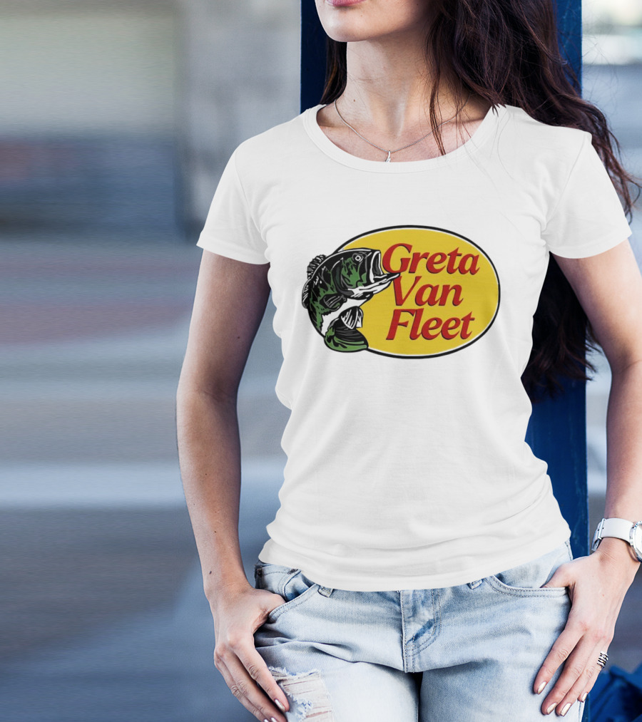 Greta Van Fleet Bass Fishing Oval Bass Emblem T-Shirt