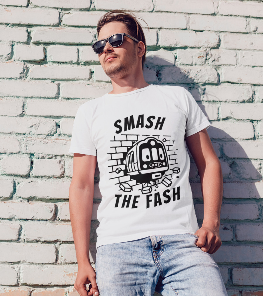 RMT Smash The Fash Train Breaking Through Wall T-Shirt