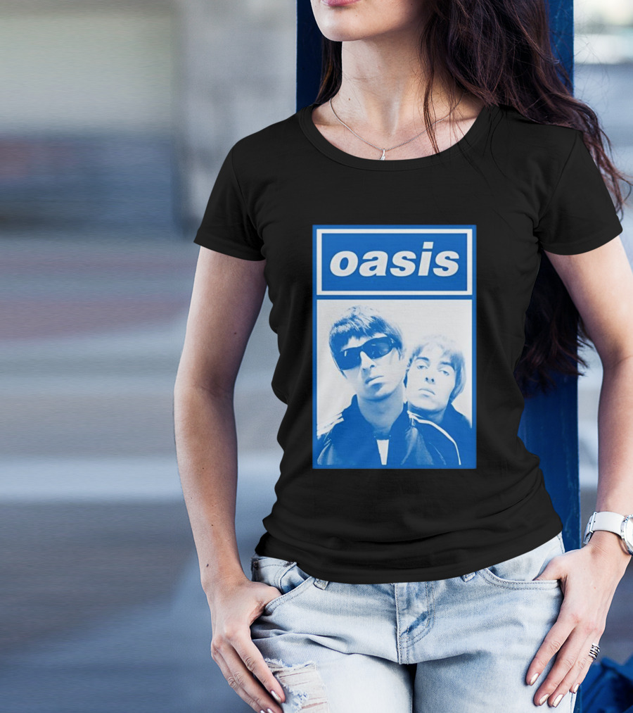 Oasis Noel And Liam Blue Photo T-Shirt