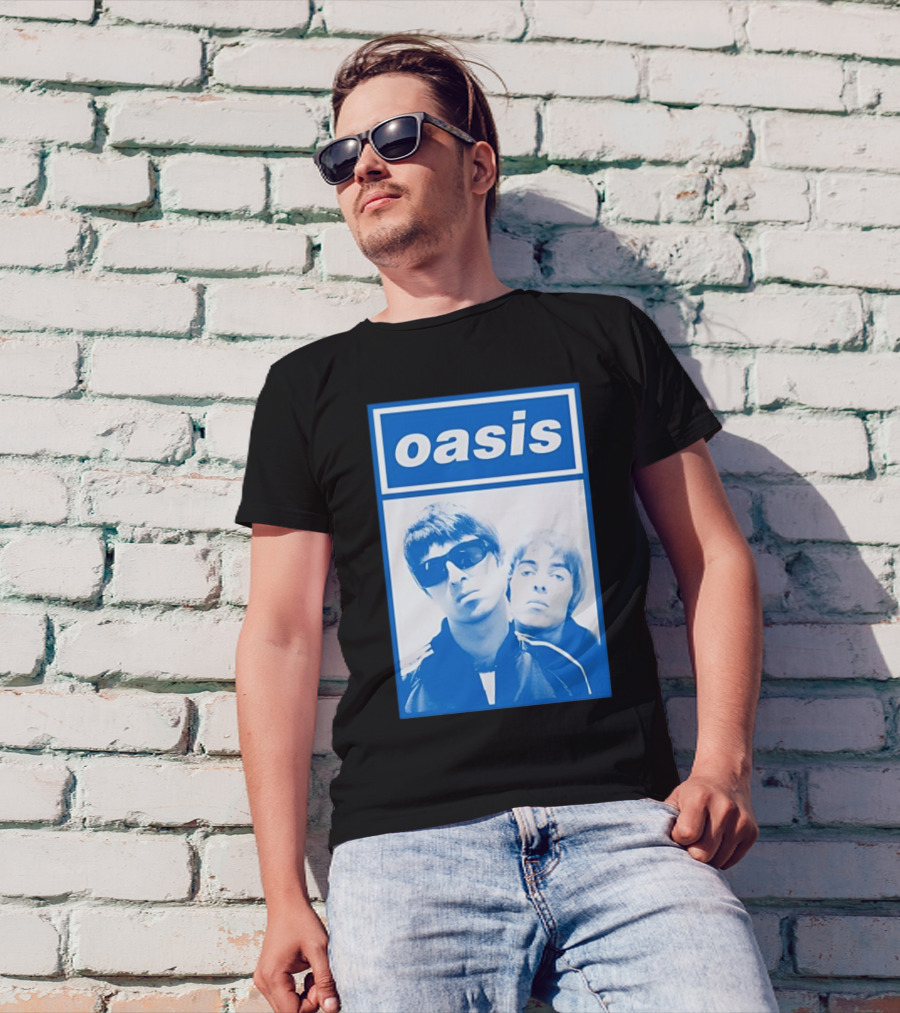 Oasis Noel And Liam Blue Photo T-Shirt