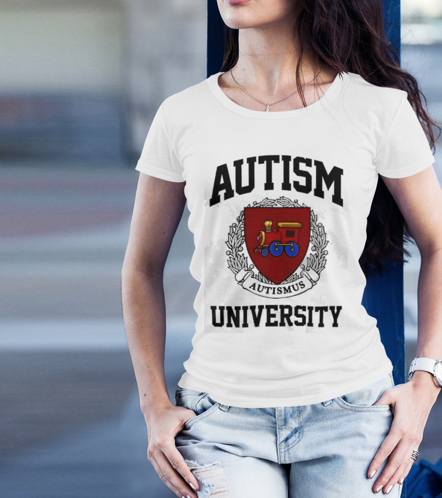 AUTISM UNIVERSITY AUTISMUS CREST CREWNECK T-Shirt