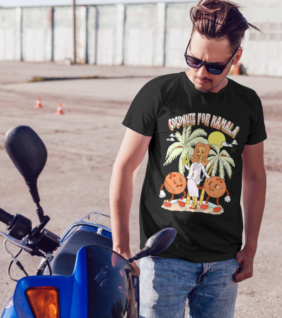 Coconuts For Kamala Cartoon Palms Sun Characters T-Shirt