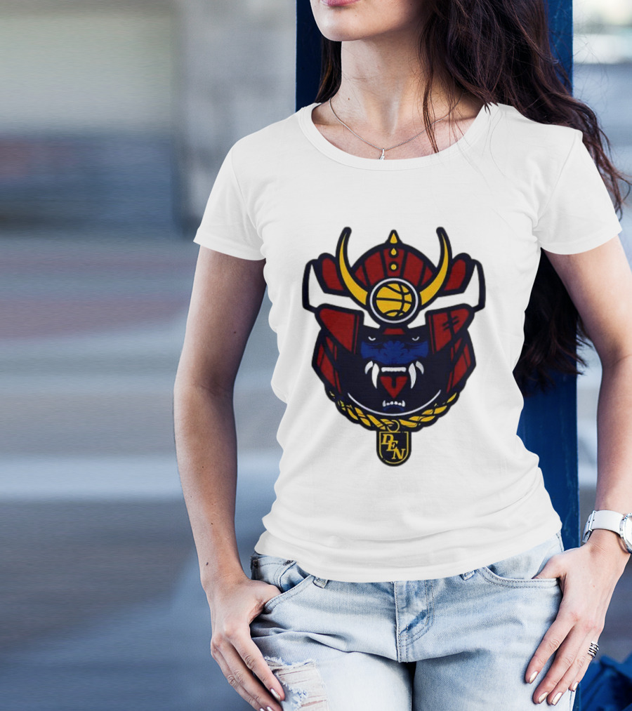 Denver Nuggets Samurai Helmet Emblem With DN Badge T-Shirt