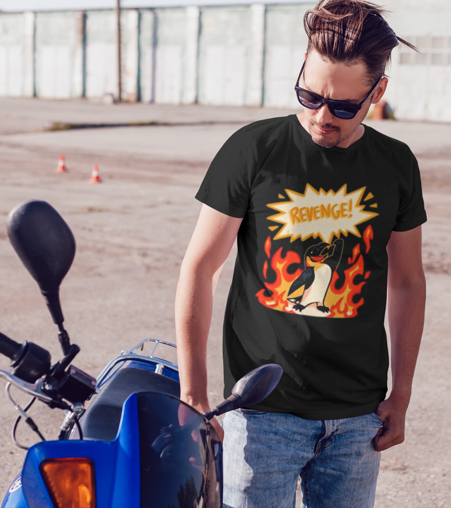 Hazbin Hotel Helluva Boss Revenge Penguin In Flames T-Shirt