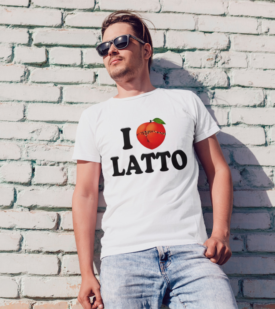 I Love Latto Peach With Leopard Print Detail T-Shirt