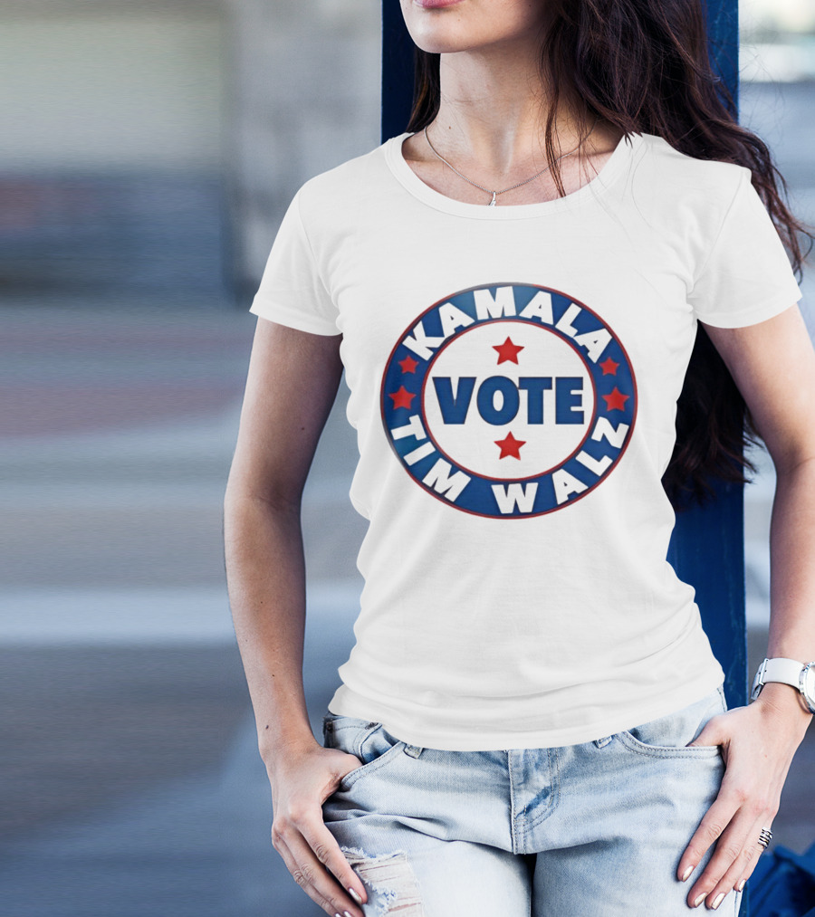 Kamala Tim Walz Vote Stars T-Shirt