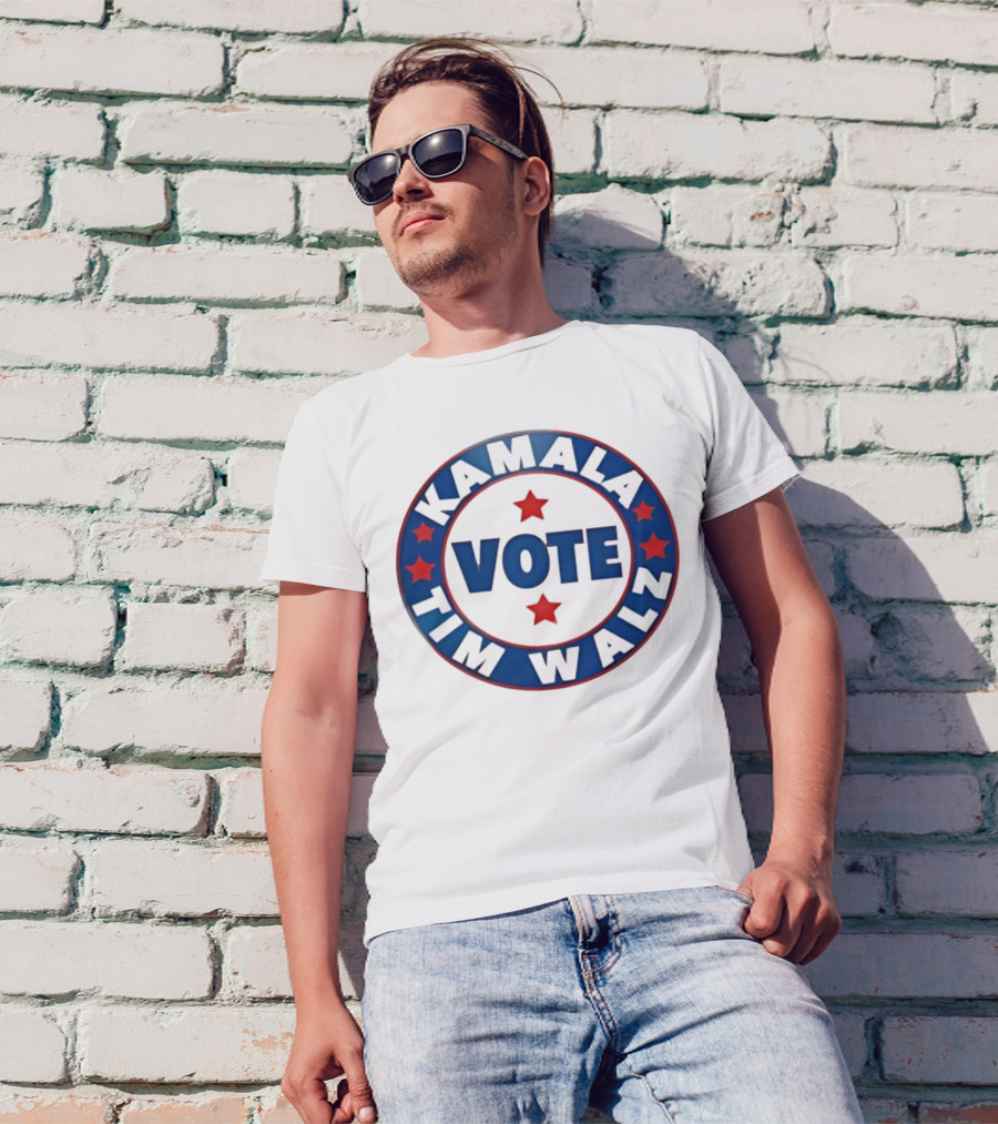 Kamala Tim Walz Vote Stars T-Shirt