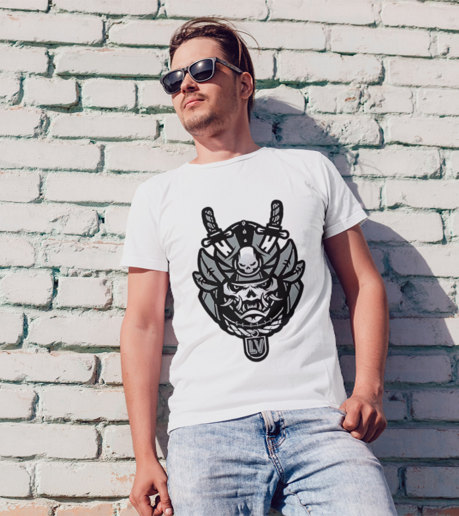 Las Vegas Raiders Samurai LV Skull Emblem T-Shirt