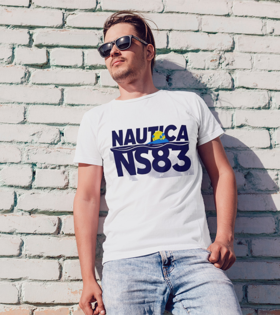 Nautica NS83 Ocean Wave And Globe T-Shirt