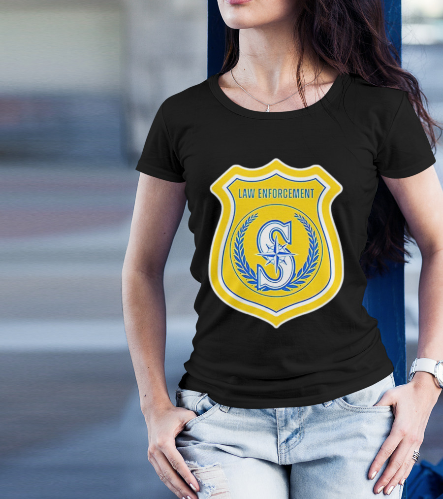 Seattle Mariners Law Enforcement Badge Shield S T-Shirt