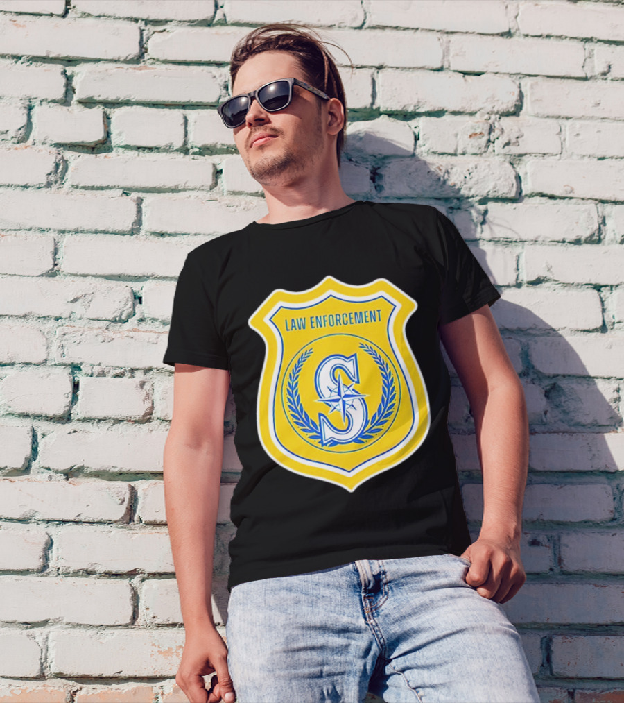 Seattle Mariners Law Enforcement Badge Shield S T-Shirt