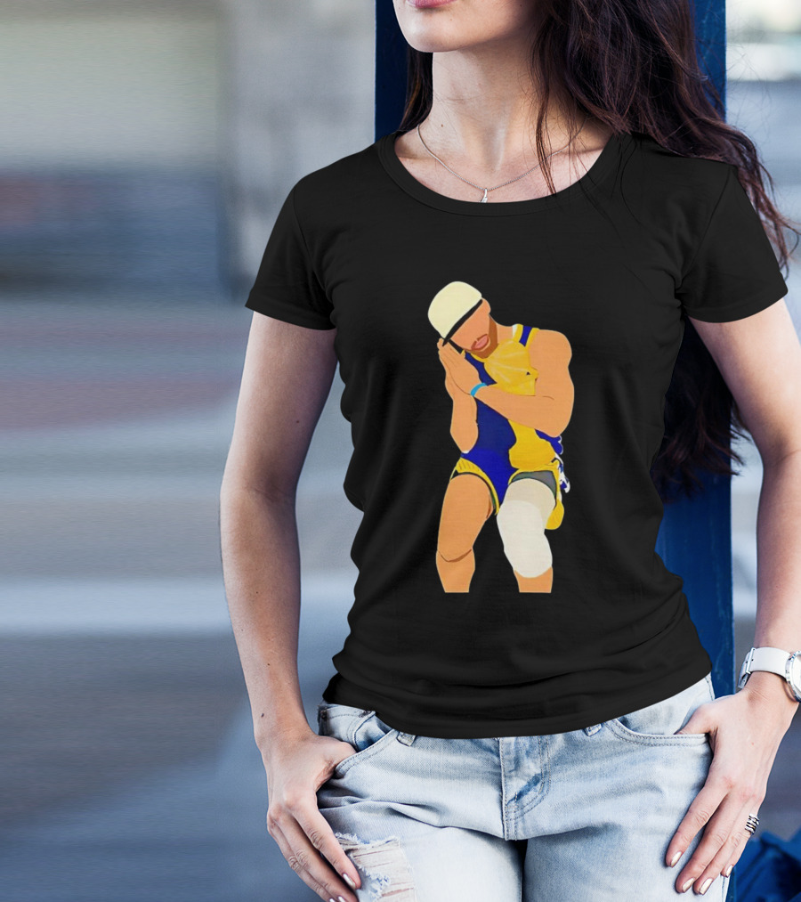 Steph Curry Night Night Basketball Pose With Trophy T-Shirt