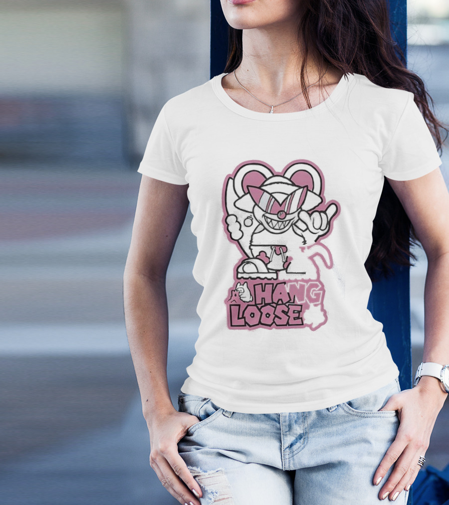 Coneyfest Hang Loose Retro Cartoon Mouse Hand Gesture T-Shirt