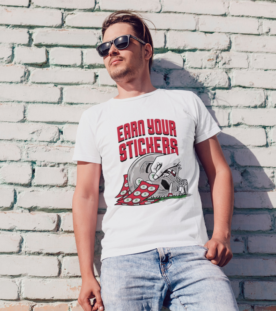 Ohio State Buckeyes Earn Your Stickers Helmet Skull Football T-Shirt