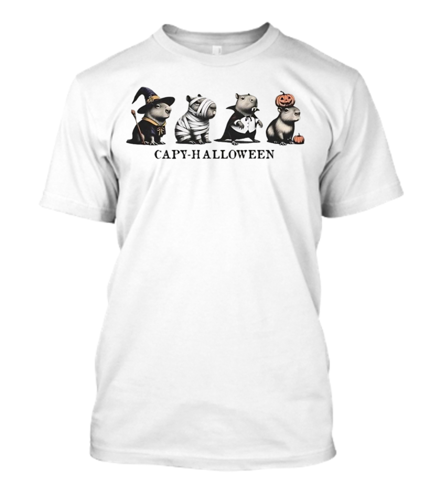 Capybara Halloween Witch Mummy Vampire Pumpkin T-Shirt
