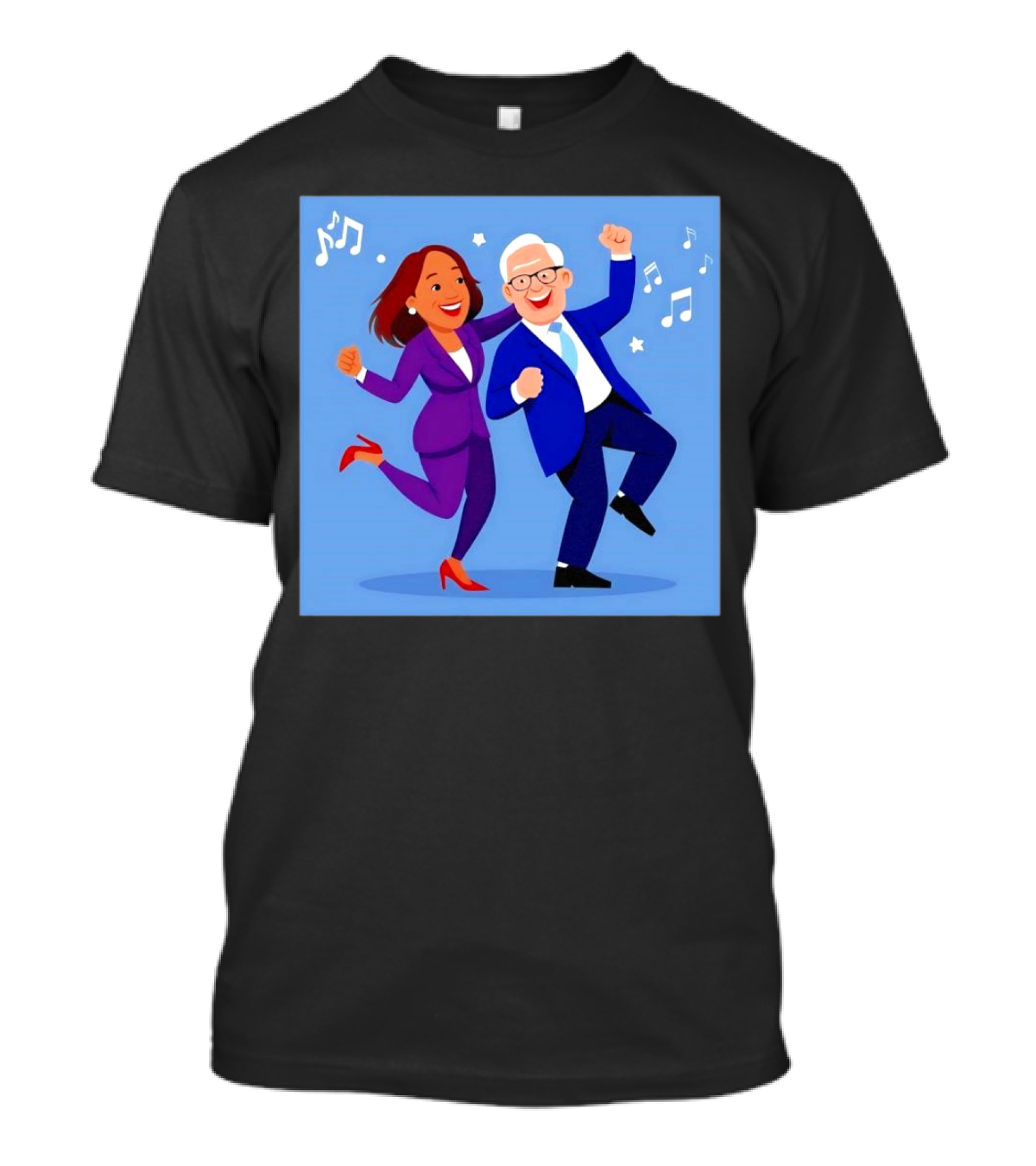 Harris And Walz Dancing Joy Music Notes Stars T-Shirt