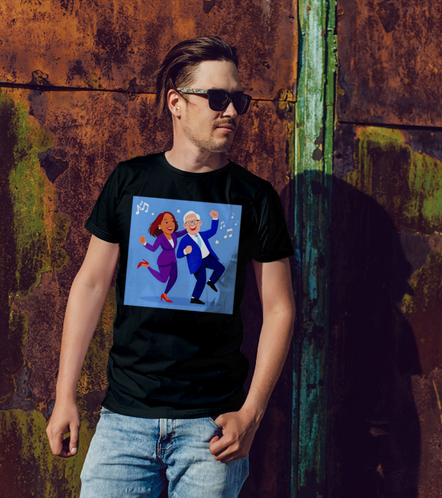 Harris And Walz Dancing Joy Music Notes Stars T-Shirt