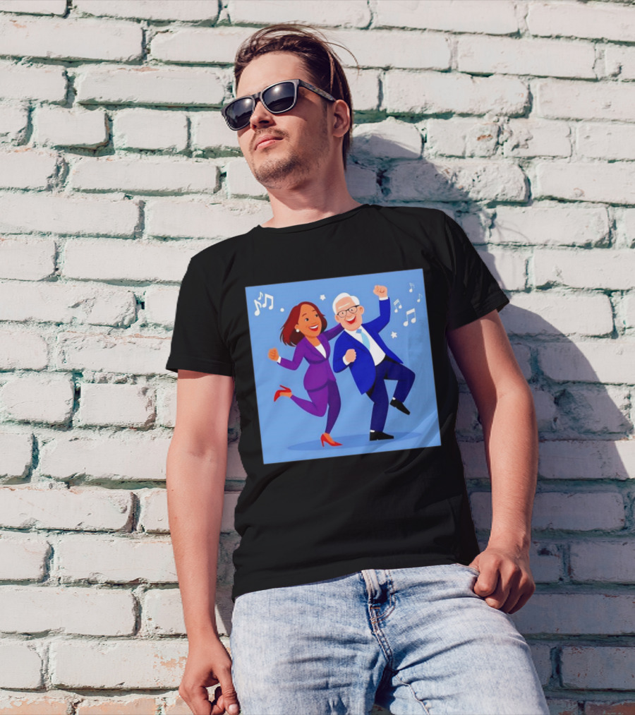 Harris And Walz Dancing Joy Music Notes Stars T-Shirt