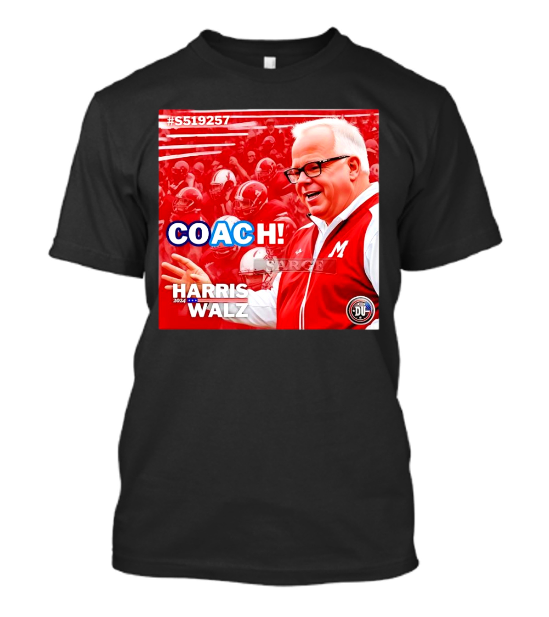 Harris Walz 2024 Coach Walz Football M Team Red T-Shirt