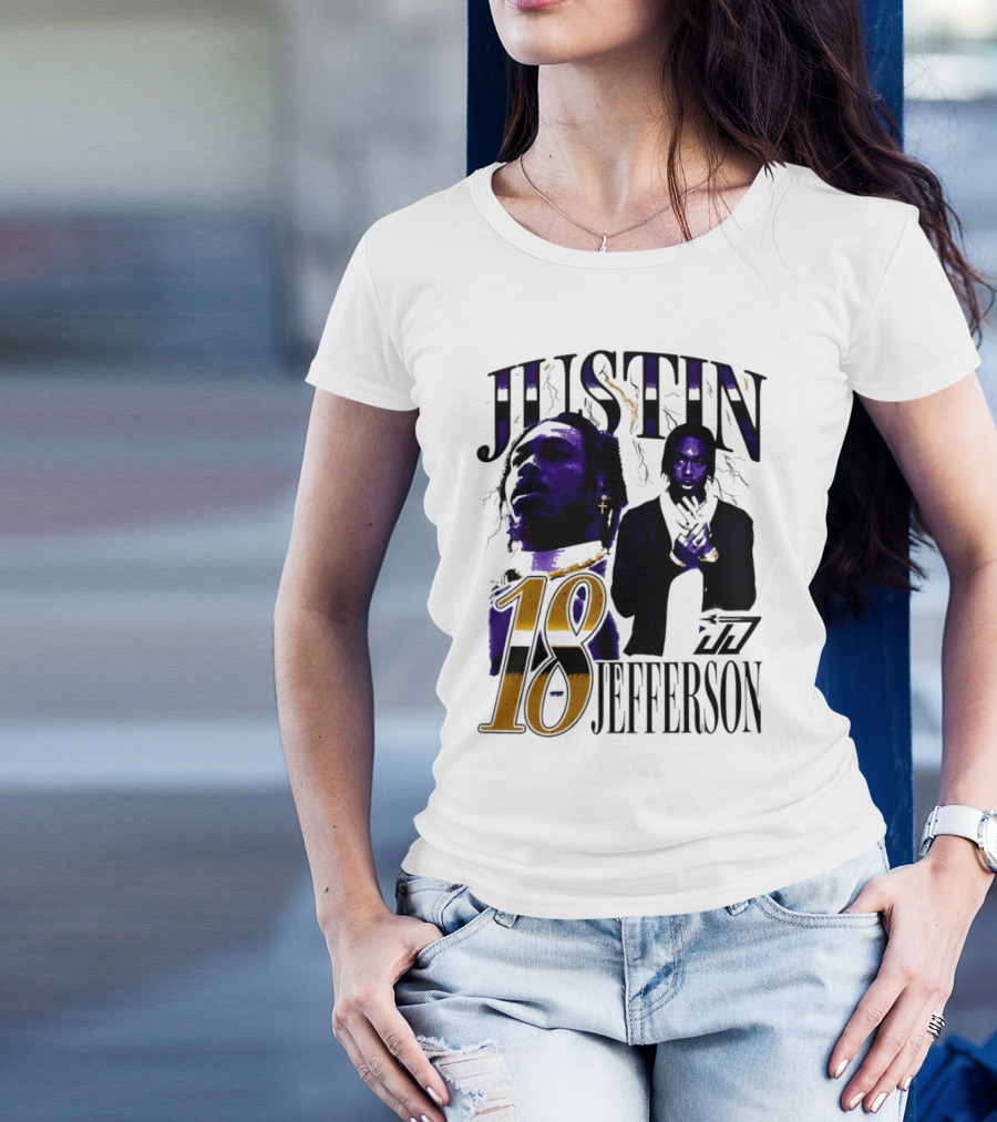 Justin Jefferson 18 Minnesota Vikings Lightning T-Shirt