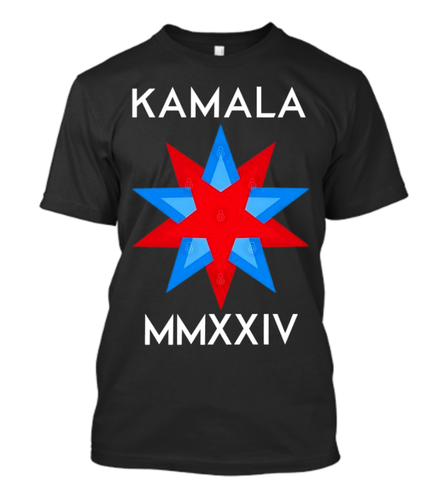 Kamala MMXXIV Lotus Red And Blue Star T-Shirt
