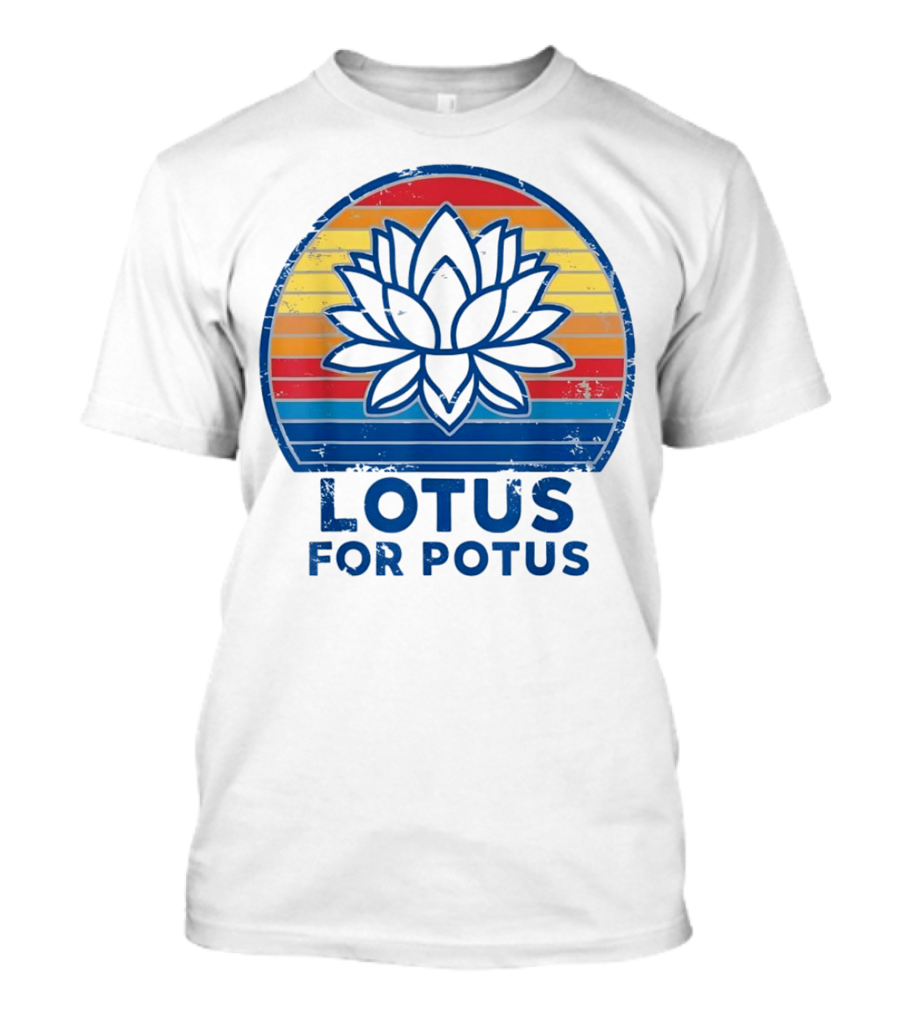 Lotus For Potus Kamala Harris 2024 Vintage Sunset Stripes T-Shirt