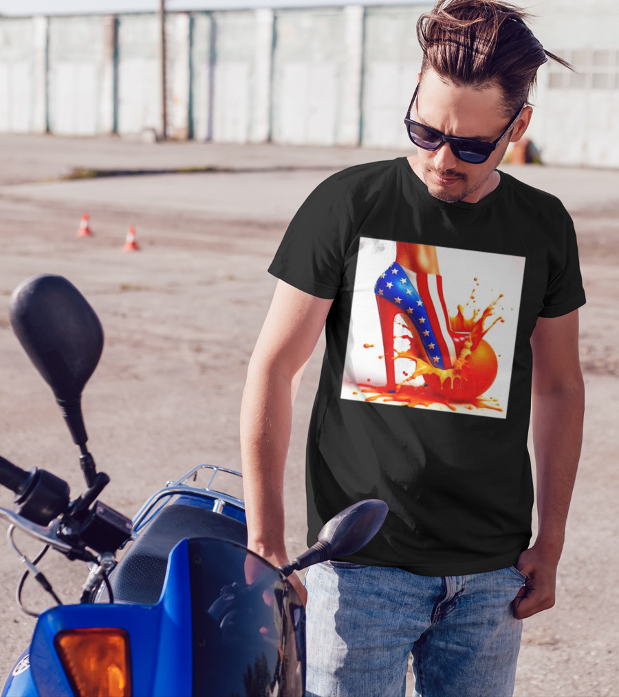 Patriotic Heels Trampling Orange Let's Go Kamala Harris T-Shirt