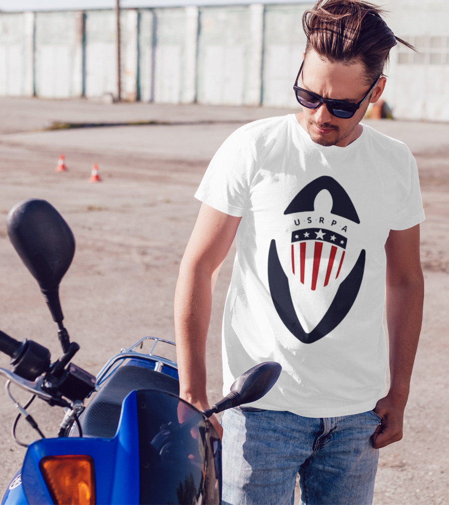 USRPA U.S. Rugby Players Association Red White And Blue Shield T-Shirt
