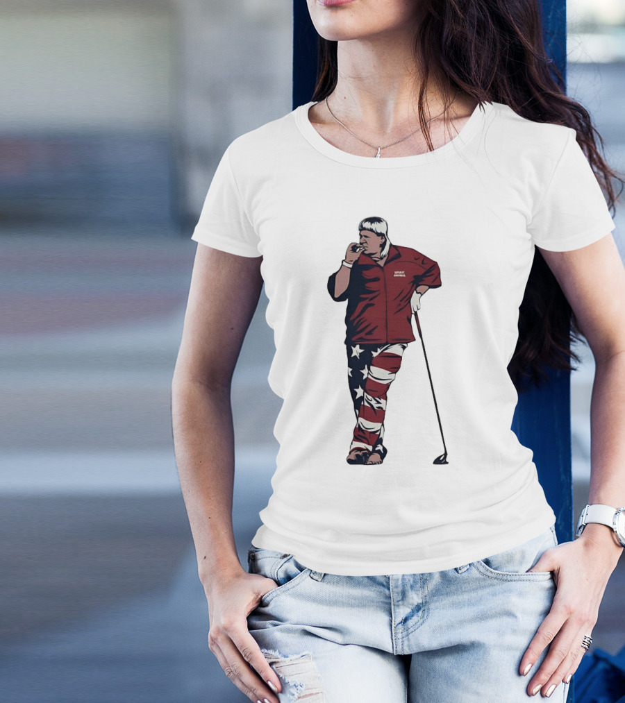 John Daly Sports Legend American Flag Pants Golf T-Shirt