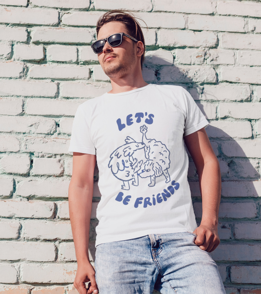 LET'S BE FRIENDS Turkey And Dog Embrace T-Shirt